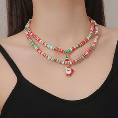 Christmas Necklace Soft Pottery Christmas Jewelry Necklace