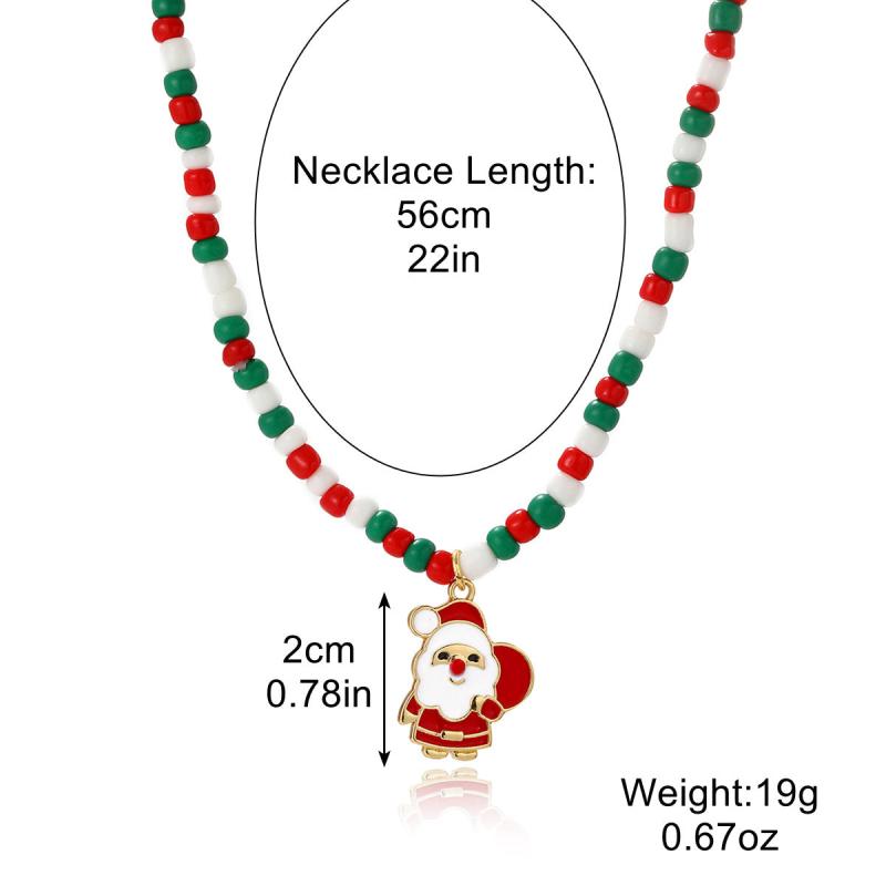 Christmas Necklace Soft Pottery Christmas Jewelry Necklace