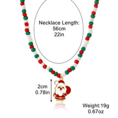 Christmas Necklace Soft Pottery Christmas Jewelry Necklace