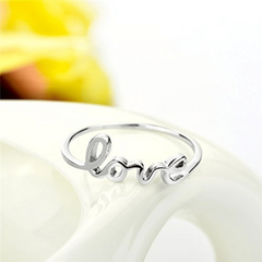Silvery Plated Love Woman Ring Jewelry