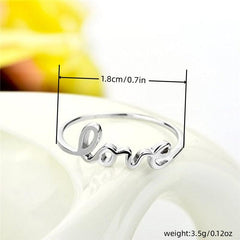 Silvery Plated Love Woman Ring Jewelry