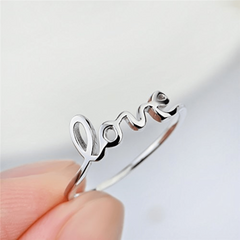 Silvery Plated Love Woman Ring Jewelry