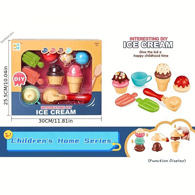 Kids Home Kitchen Toy Ice Cream Burger Music Set Girl Assembly