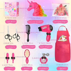Girls Beauty Salon Set with Hair Dryer & Unicorn Model