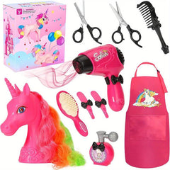Girls Beauty Salon Set with Hair Dryer & Unicorn Model