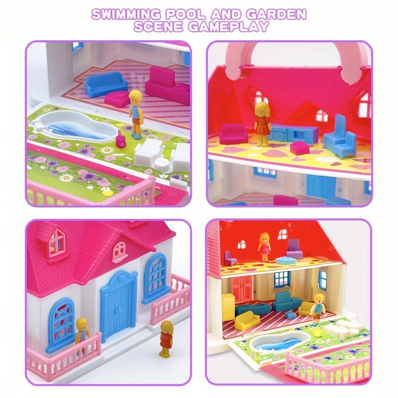 Castle Dream House Toy, Furniture & Accessories Set for Toddler Dollhouse Kit