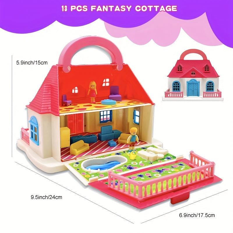 Castle Dream House Toy, Furniture & Accessories Set for Toddler Dollhouse Kit