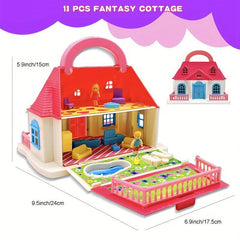 Castle Dream House Toy, Furniture & Accessories Set for Toddler Dollhouse Kit