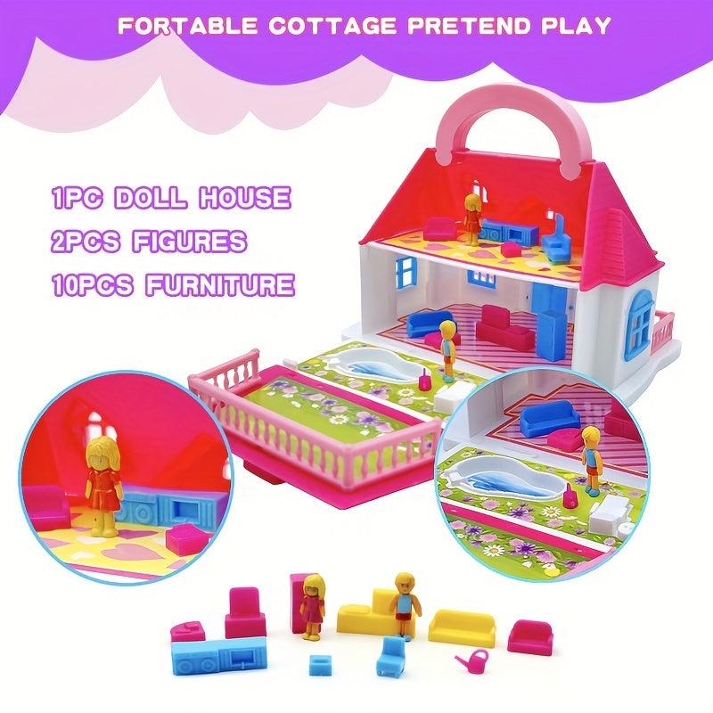 Castle Dream House Toy, Furniture & Accessories Set for Toddler Dollhouse Kit