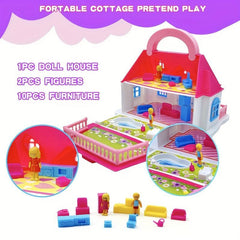 Castle Dream House Toy, Furniture & Accessories Set for Toddler Dollhouse Kit