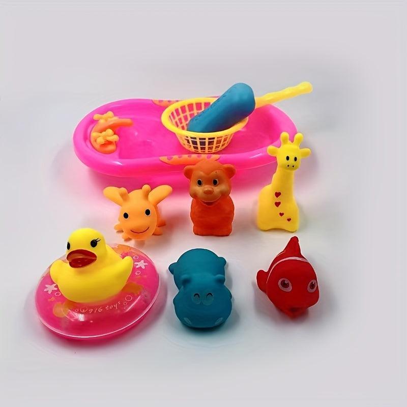 Baby Play Water Bath Toy Play House Bathtub Toy Bath Doll Set Red