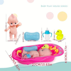 Baby Play Water Bath Toy Play House Bathtub Toy Bath Doll Set Red