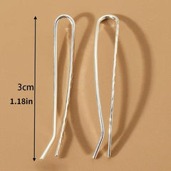 Minimalist Silvery Ear Climber Earrings Copper Studs