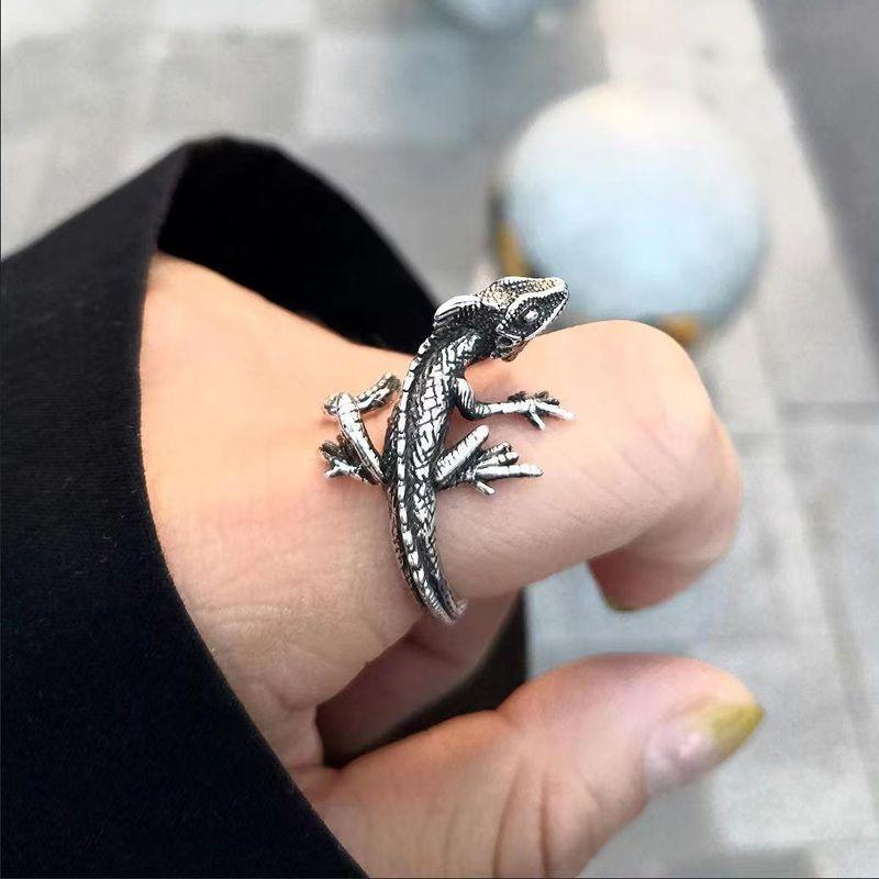 Small Lizard Open Ring For Men And Women Animal Ring Men Party Jewelry