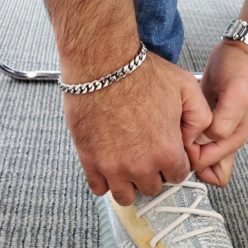 8MM Stainless Steel Men's Cuban Bracelet 7-8.5inch