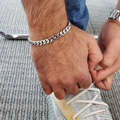 8MM Stainless Steel Men's Cuban Bracelet 7-8.5inch