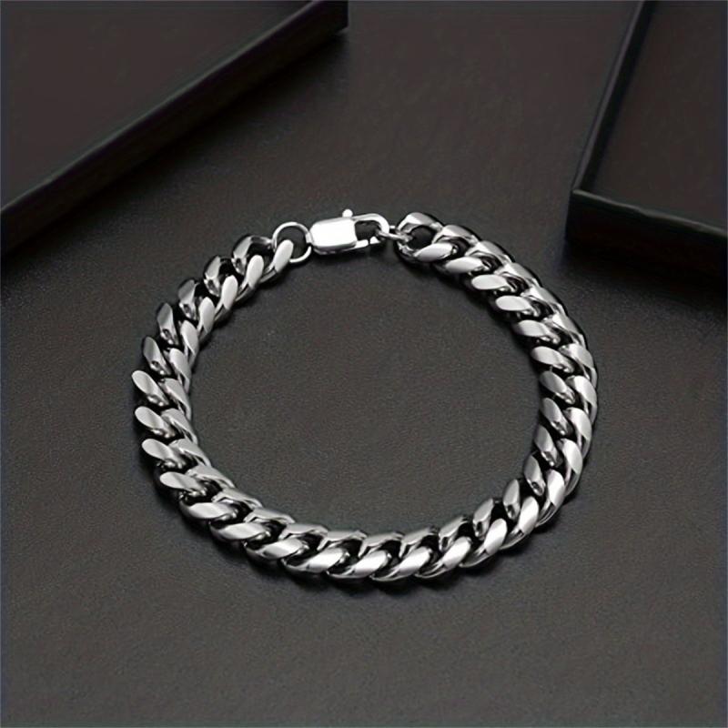 8MM Stainless Steel Men's Cuban Bracelet 7-8.5inch