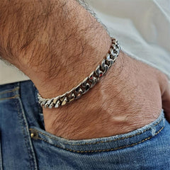 8MM Stainless Steel Men's Cuban Bracelet 7-8.5inch