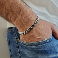 8MM Stainless Steel Men's Cuban Bracelet 7-8.5inch