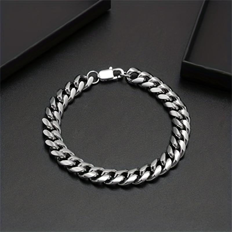 8MM Stainless Steel Men's Cuban Bracelet 7-8.5inch