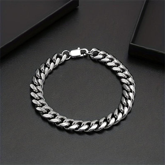8MM Stainless Steel Men's Cuban Bracelet 7-8.5inch