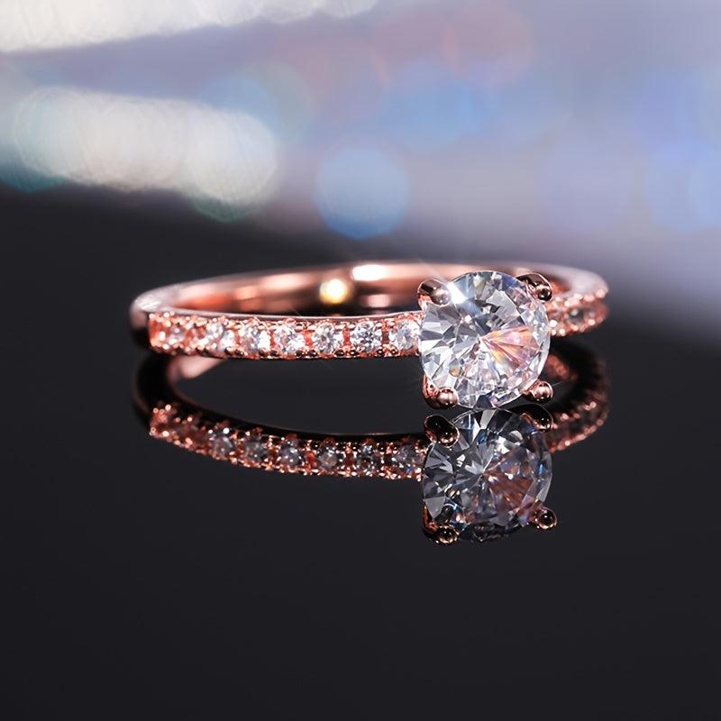Elegant Simulated Diamond Wedding Ring Set for Couples - Christmas Jewelry