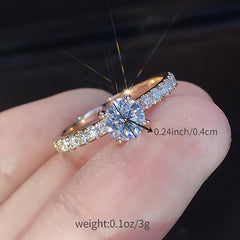 Elegant Simulated Diamond Wedding Ring Set for Couples - Christmas Jewelry