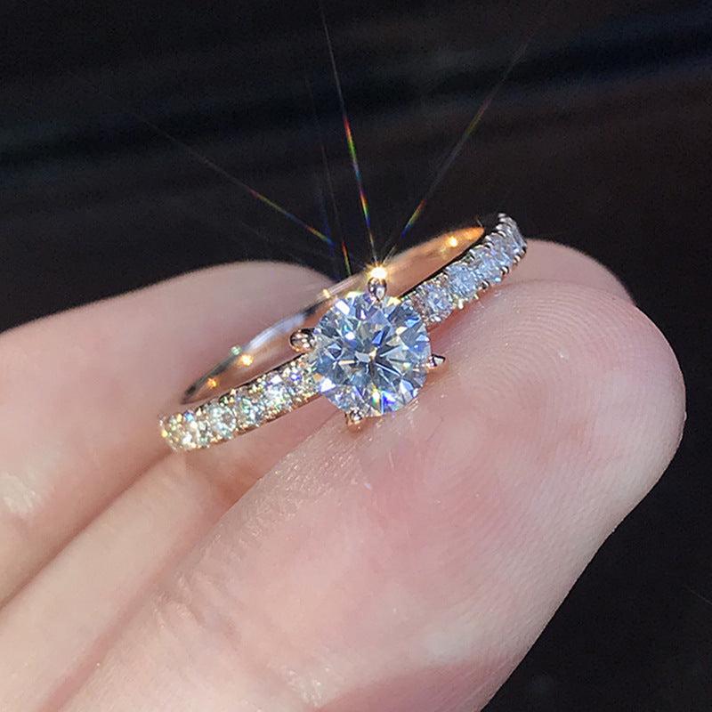 Elegant Simulated Diamond Wedding Ring Set for Couples - Christmas Jewelry