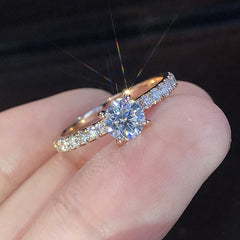 Elegant Simulated Diamond Wedding Ring Set for Couples - Christmas Jewelry