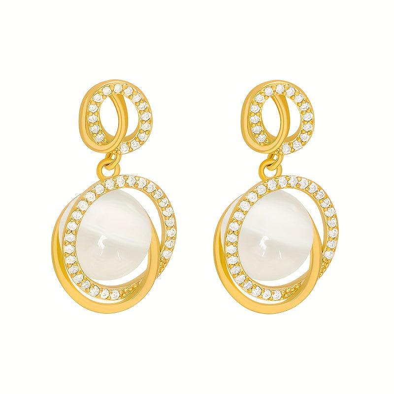 3D Geometric Cat's Eye Earrings for Women
