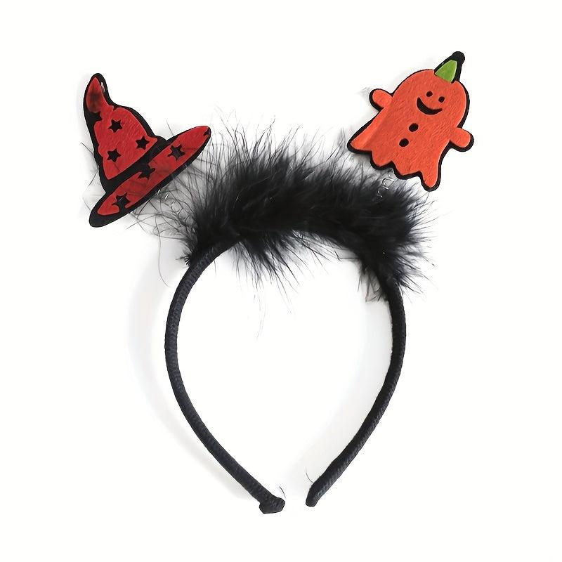 Pumpkin Ghost Halloween Feather Hair Hoop Party Head Hoop