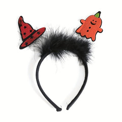 Pumpkin Ghost Halloween Feather Hair Hoop Party Head Hoop