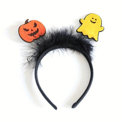 Pumpkin Ghost Halloween Feather Hair Hoop Party Head Hoop