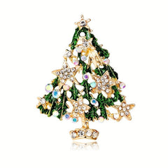 Christmas Tree Brooch Holiday Pentagram