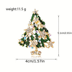 Christmas Tree Brooch Holiday Pentagram