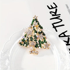 Christmas Tree Brooch Holiday Pentagram