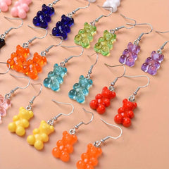 4pcs Candy Bear & Cartoon Earrings Set
