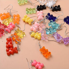 4pcs Candy Bear & Cartoon Earrings Set