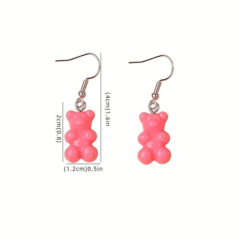 4pcs Candy Bear & Cartoon Earrings Set
