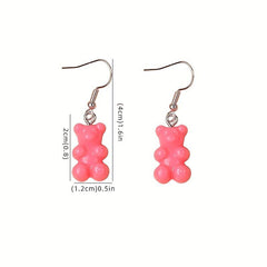 4pcs Candy Bear & Cartoon Earrings Set