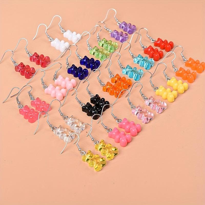 4pcs Candy Bear & Cartoon Earrings Set