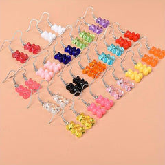 4pcs Candy Bear & Cartoon Earrings Set