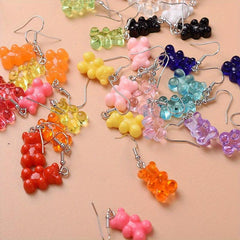 4pcs Candy Bear & Cartoon Earrings Set