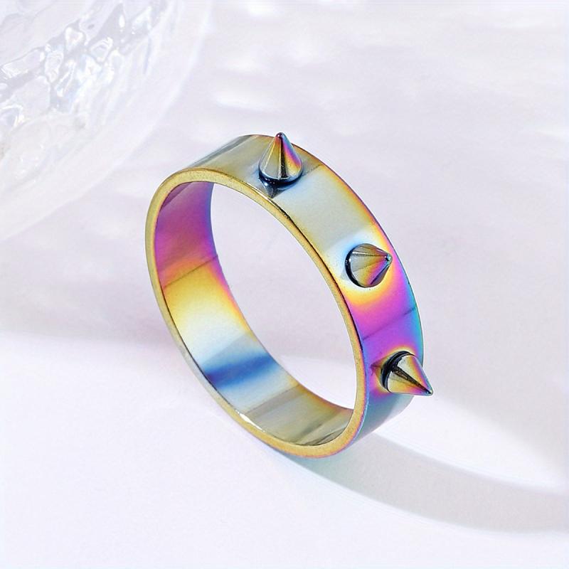 Unisex Anti Wolf Ring Stainless Steel Couple Self Defense 3 Spikes
