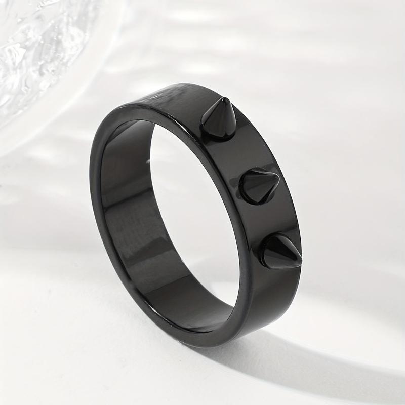 Unisex Anti Wolf Ring Stainless Steel Couple Self Defense 3 Spikes