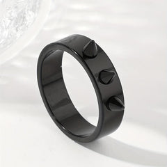 Unisex Anti Wolf Ring Stainless Steel Couple Self Defense 3 Spikes