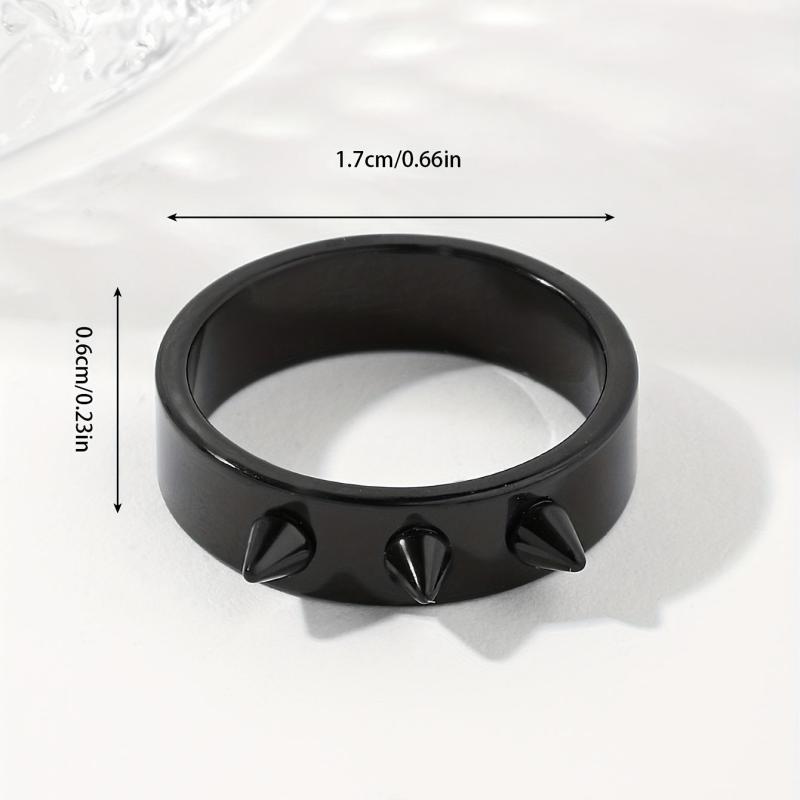 Unisex Anti Wolf Ring Stainless Steel Couple Self Defense 3 Spikes