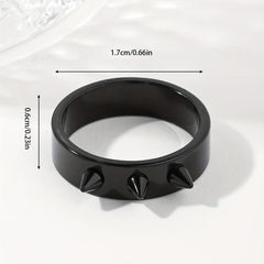 Unisex Anti Wolf Ring Stainless Steel Couple Self Defense 3 Spikes