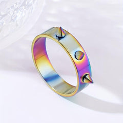 Unisex Anti Wolf Ring Stainless Steel Couple Self Defense 3 Spikes