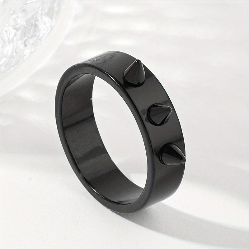 Unisex Anti Wolf Ring Stainless Steel Couple Self Defense 3 Spikes